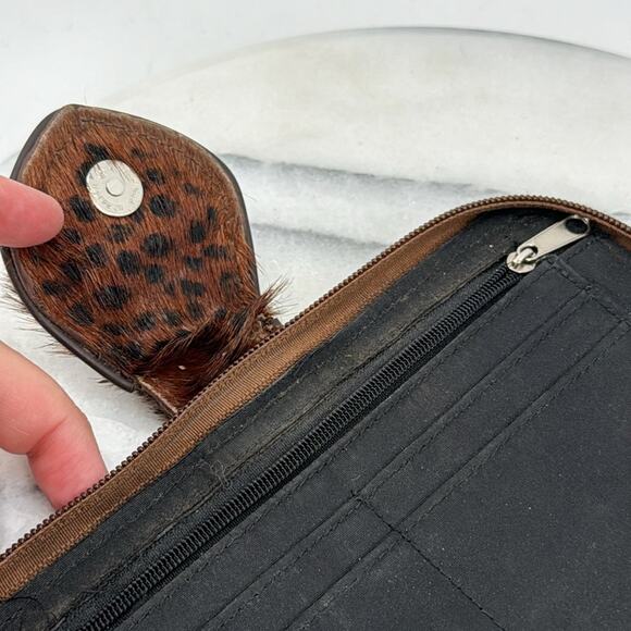 Pony hair spotted fur rhinestone glam western wallet - Picture 7 of 7